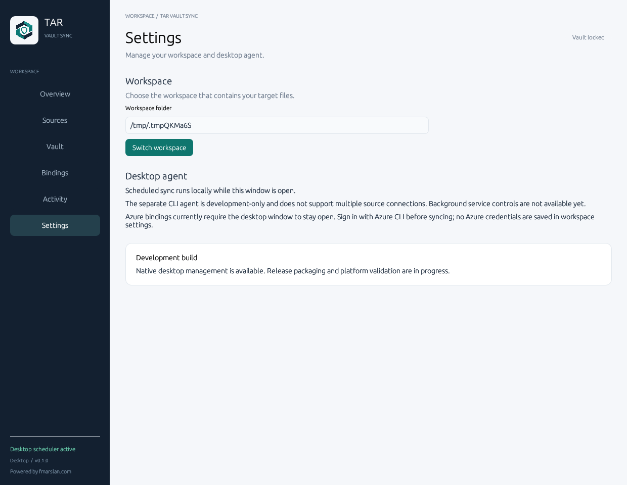 Workspace settings and current desktop-agent limitations